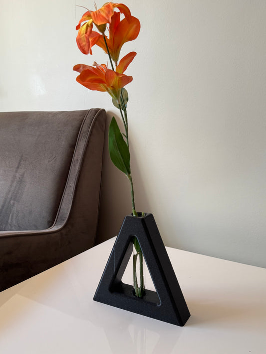 Vase à fleur Soliflore TRIANGLE - Imprimé en 3D avec tube en verre